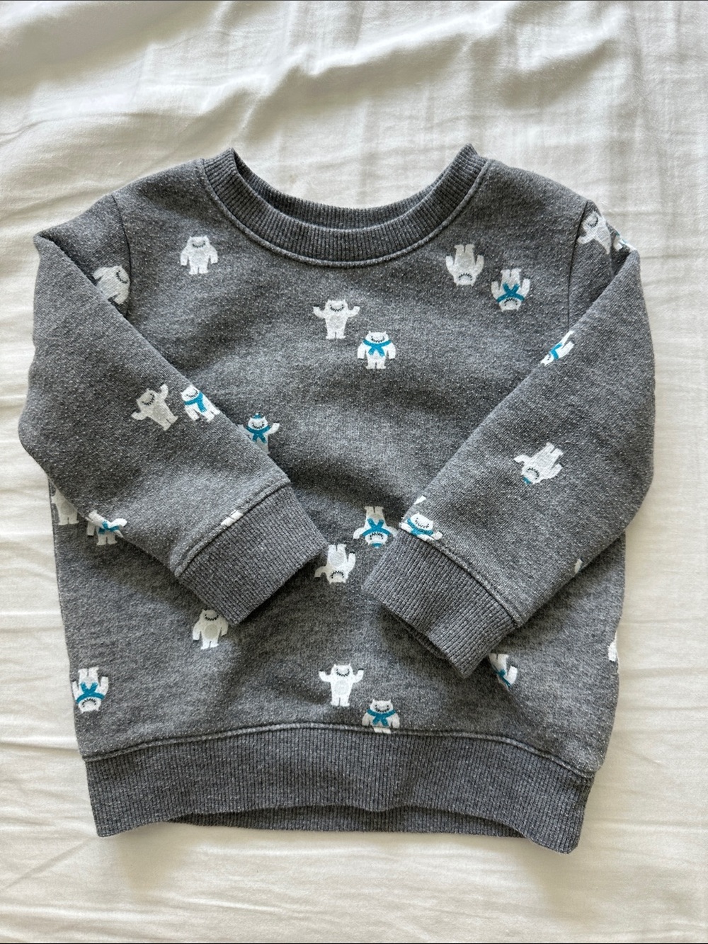 Cat & Jack Grey Crewneck Sweatshirt with Yeti